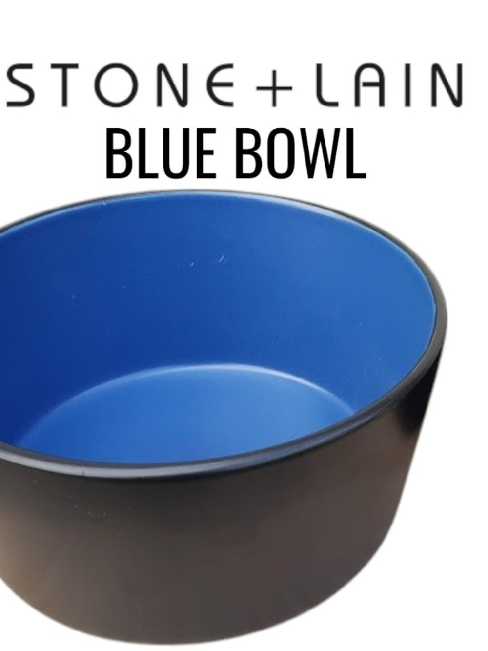 NEW Stone Lain Bowl Replacement Stoneware Dinnerware Set Blue Black Ramen Salad